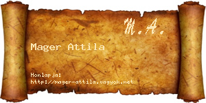 Mager Attila névjegykártya